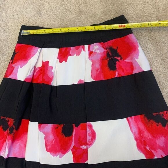 Tristan striped floral flower A-line skirt Sz 4 - Picture 9 of 11